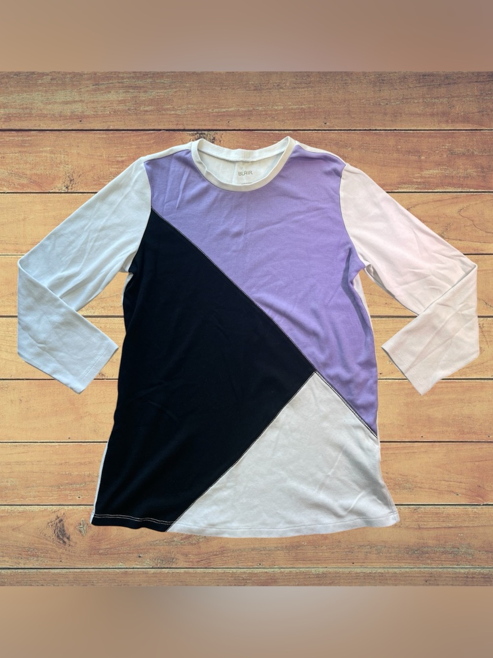 Blair Color Block Long Sleeve Women’s Medium Super Soft T-Shirt Blouse